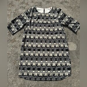 Black and White Geometric Pattern Dress